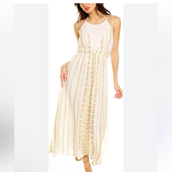 RAGA Dresses & Skirts - RAGA Zaylee Womens Metallic Embroided Halter Dress